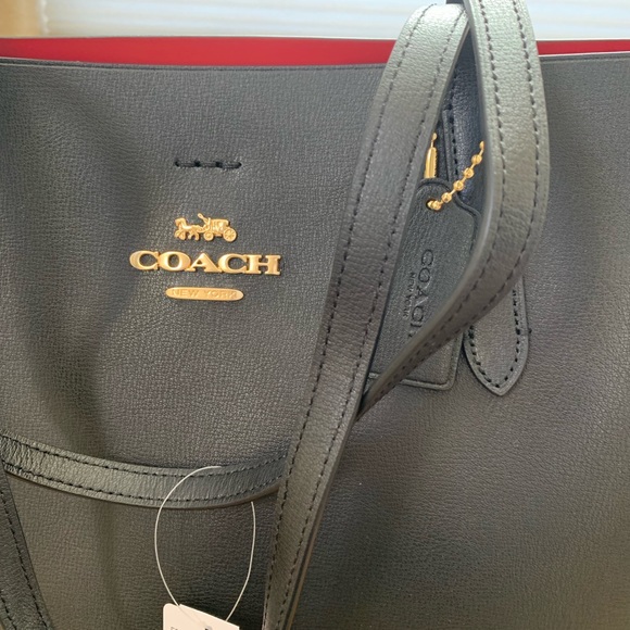 Coach Leather Avenue Tote - Black - Picture 3 of 6